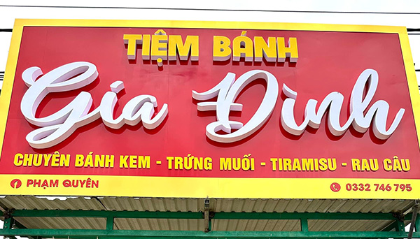 Thi Công Biển Hiệu Tiệm Bánh Đẹp