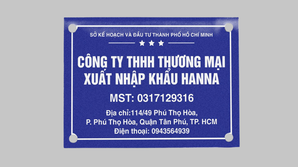 Mẫu Bảng Mica Công Ty Đẹp Năm 2026