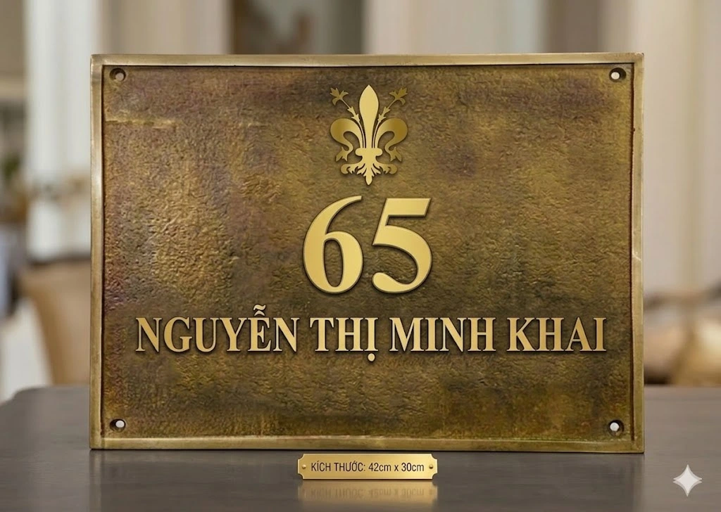 Mẫu Bảng Hiệu Chữ Inox Vàng Xước Đẹp Năm 2026