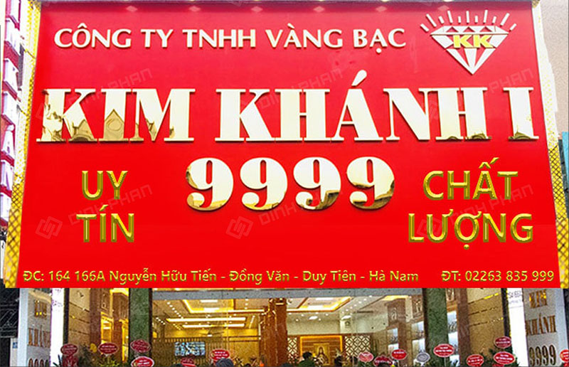 Mẫu Bảng Hiệu Chữ Inox Vàng Xước Đẹp