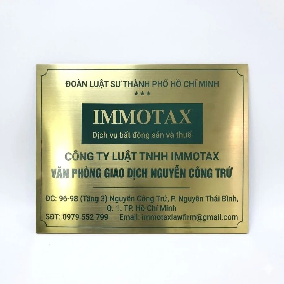 Mẫu Bảng Hiệu Chữ Inox Vàng Xước Đẹp