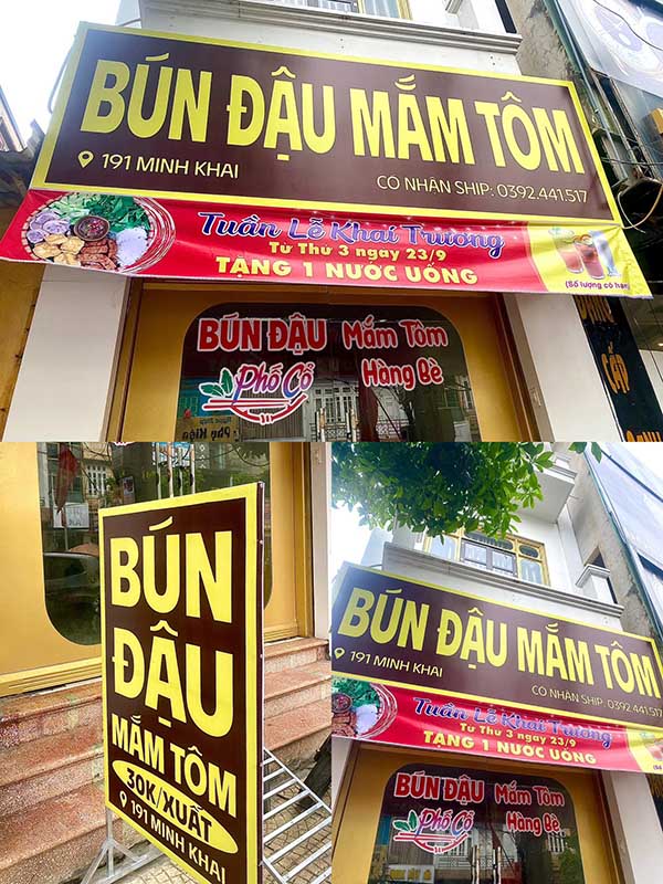 Mẫu Bảng Hiệu Bún Đậu Mắm Tôm Đẹp