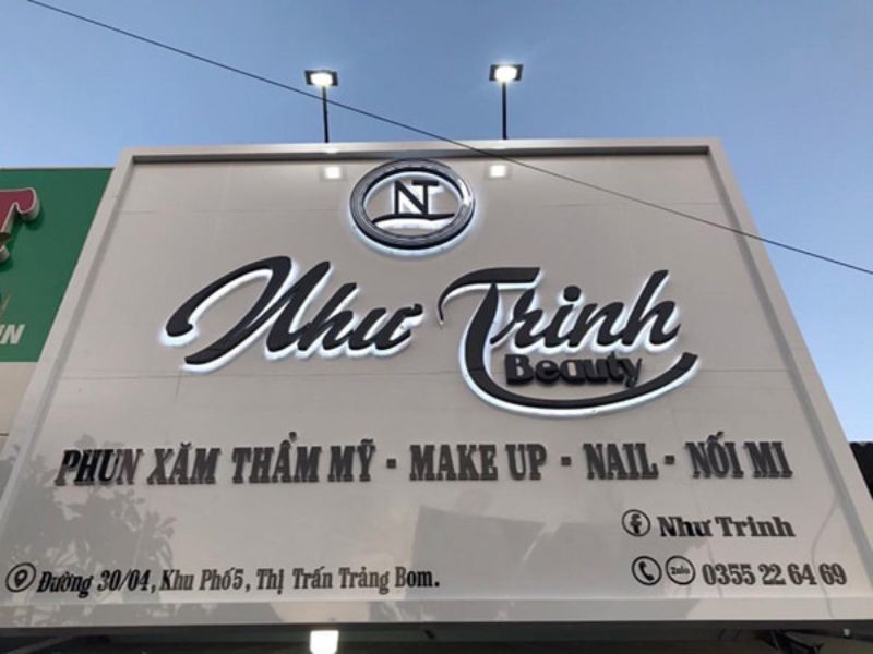 Thi Công Bảng Hiệu Makeup Đẹp, Sang Trọng