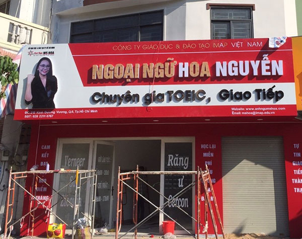 Thi Công Biển Hiệu Trung Tâm Ngoại Ngữ Đẹp