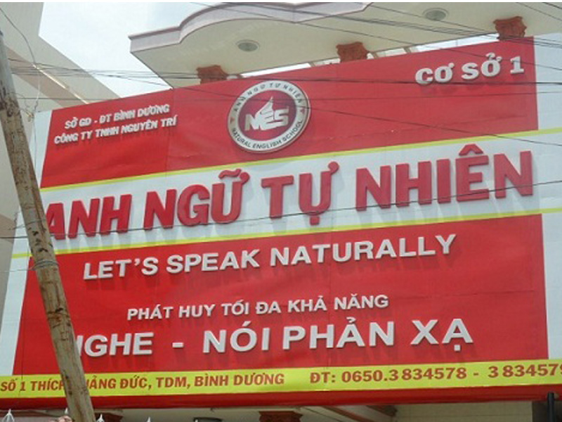 Mẫu Biển Hiệu Trung Tâm Ngoại Ngữ Đẹp