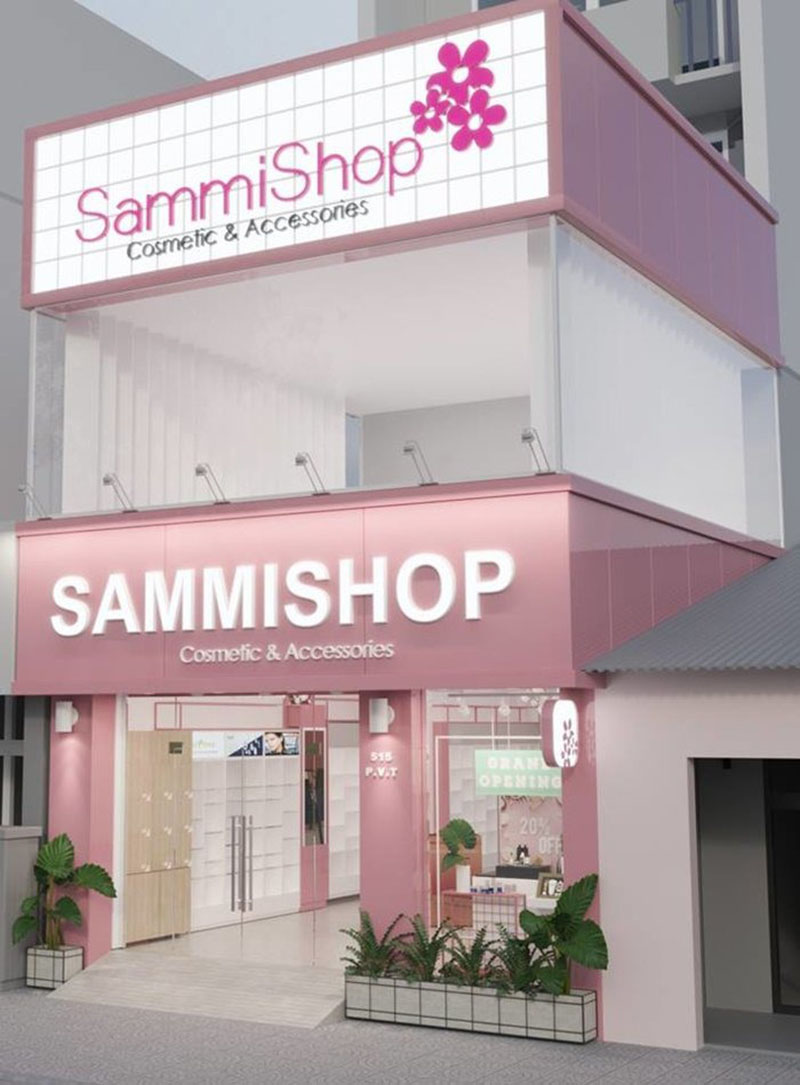 Thi Công Bảng Hiệu Shop Mỹ Phẩm Đẹp
