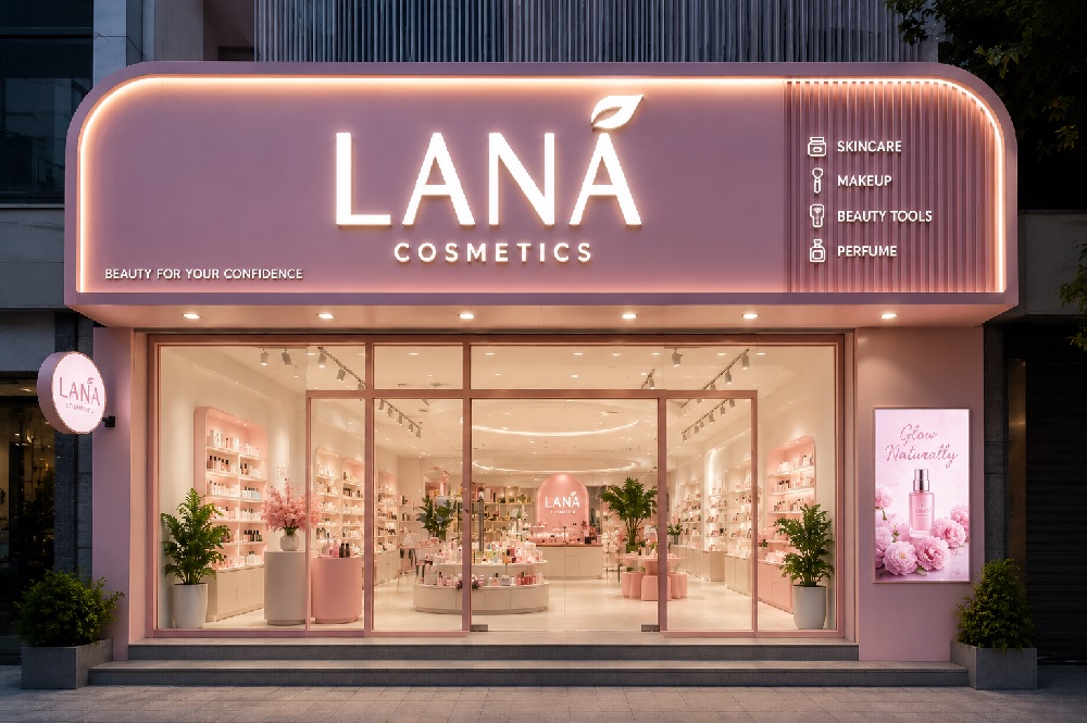 Mẫu Bảng Hiệu Shop Mỹ Phẩm Đẹp Năm 2026