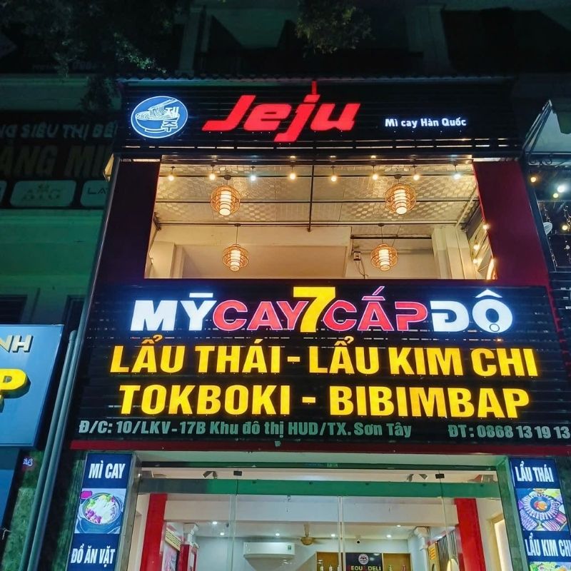Thi Công Bảng Hiệu Mì Cay Đẹp