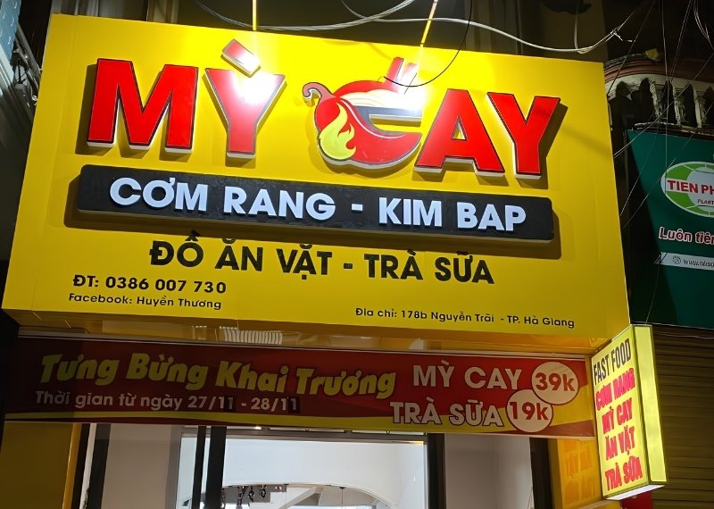 Thi Công Bảng Hiệu Mì Cay Đẹp