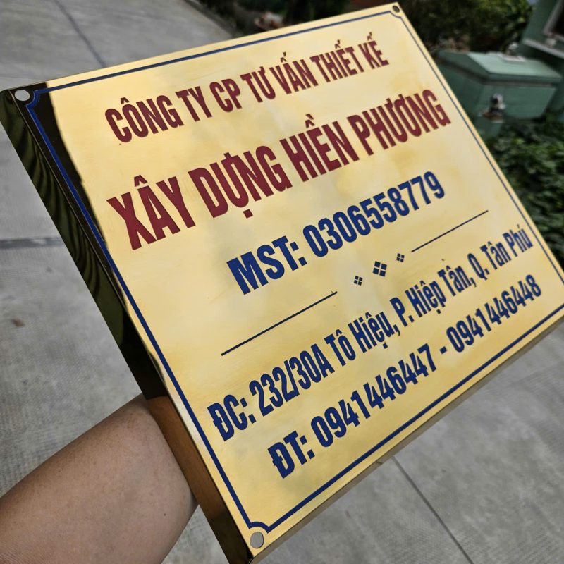 Làm Bảng Hiệu Inox Vàng Gương TPHCM