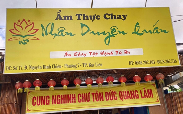 Mẫu bảng hiệu quán chay đẹp, độc đáo và thu hút khách