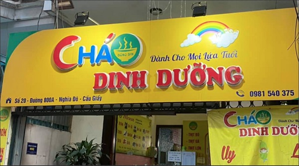 Mẫu bảng hiệu cháo dinh dưỡng nổi bật, ấn tượng và đẹp mắt