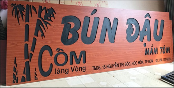 Mẫu Bảng Hiệu Bún Đậu Mắm Tôm Độc Đáo, Hút Khách