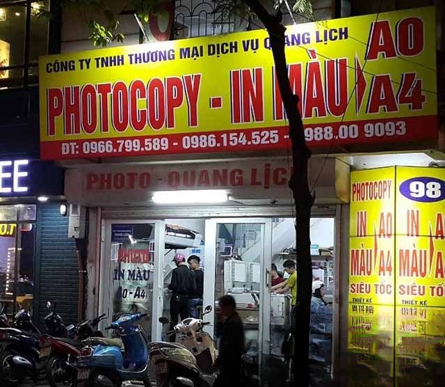 Mẫu Biển Quảng Cáo Photocopy Ấn Tượng, Hút Khách