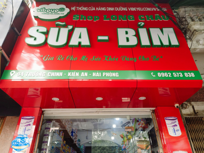 Bảng hiệu shop sữa