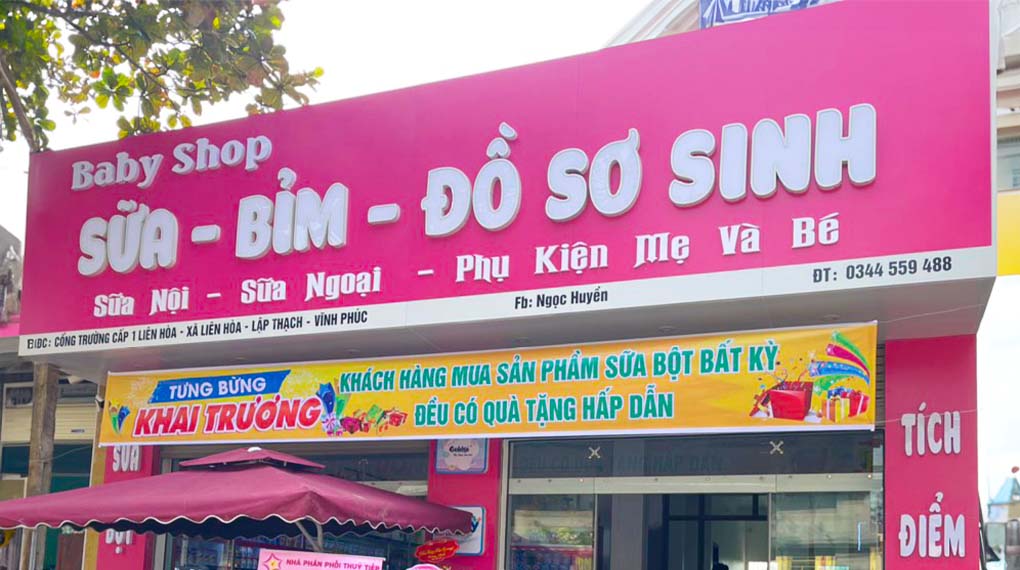 Bảng hiệu shop sữa