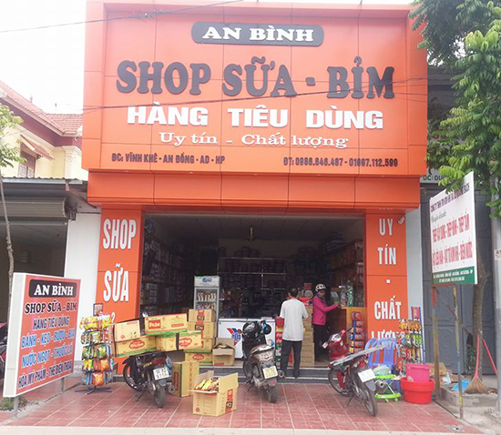 Bảng hiệu shop sữa