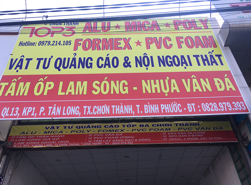Biển quảng cáo nội thất nhựa