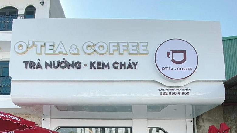 Biển hiệu quán trà sữa