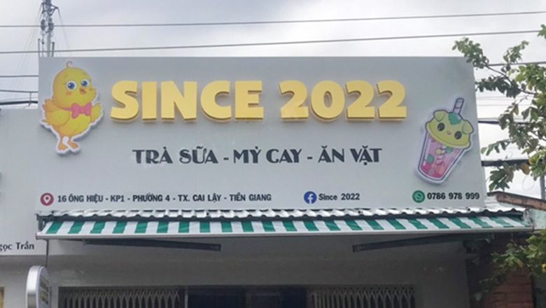 Biển hiệu trà sữa đồ ăn vặt