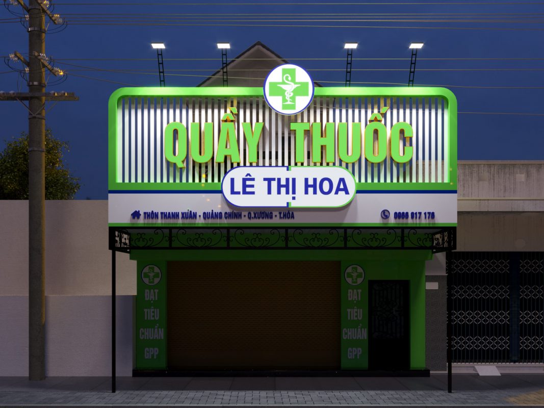 Mẫu bảng hiệu quầy thuốc tây đẹp