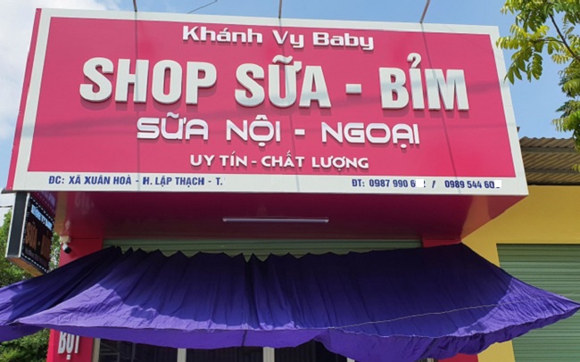 Bảng Hiệu Cửa Hàng Sữa