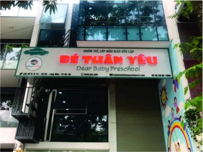 Biển quảng cáo trường mầm non đẹp, sáng tạo và thu hút