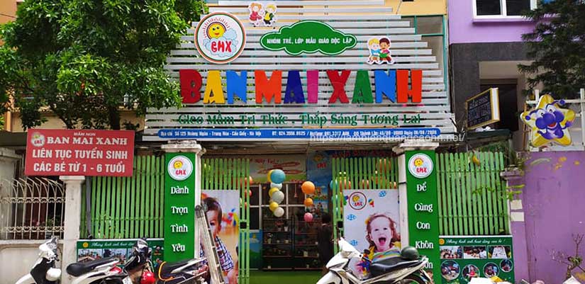 Biển quảng cáo trường mầm non đẹp, sáng tạo và thu hút