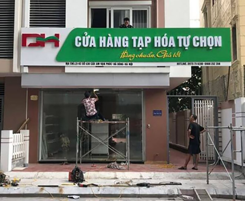 Mẫu bảng hiệu cửa hàng tạp hóa đẹp