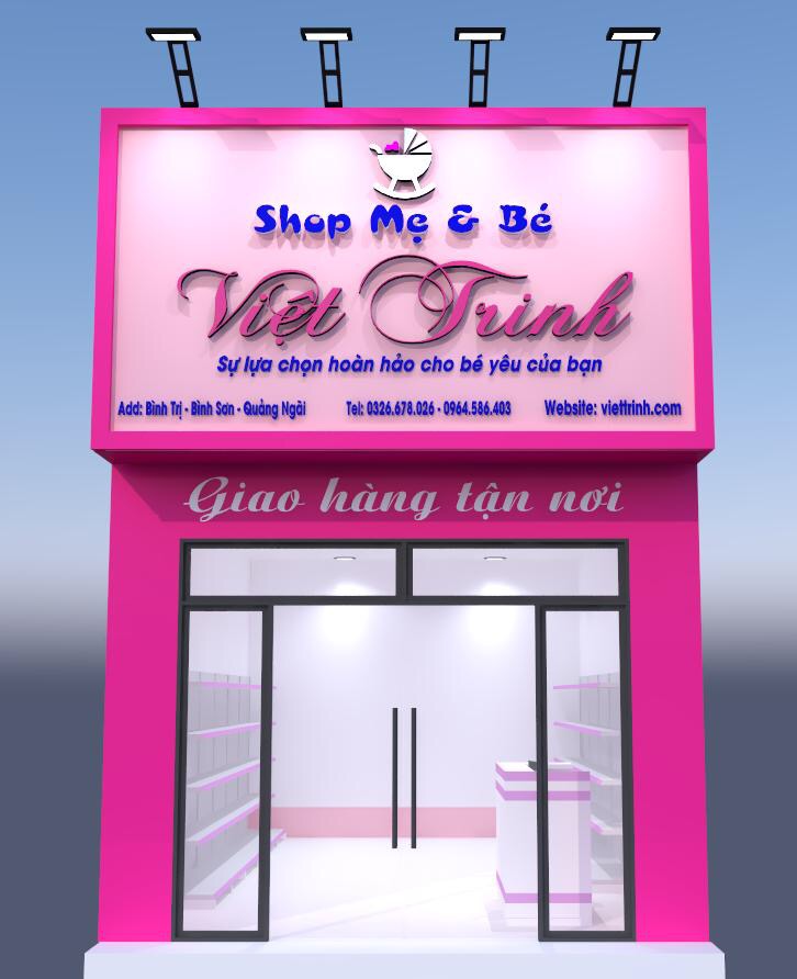 Biển quảng cáo shop mẹ và bé