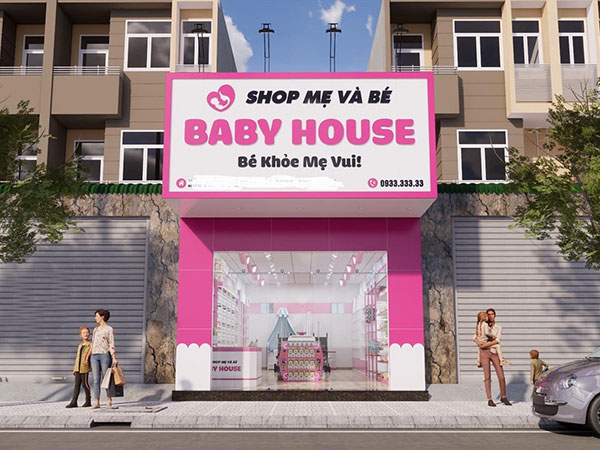Biển quảng cáo shop mẹ và bé