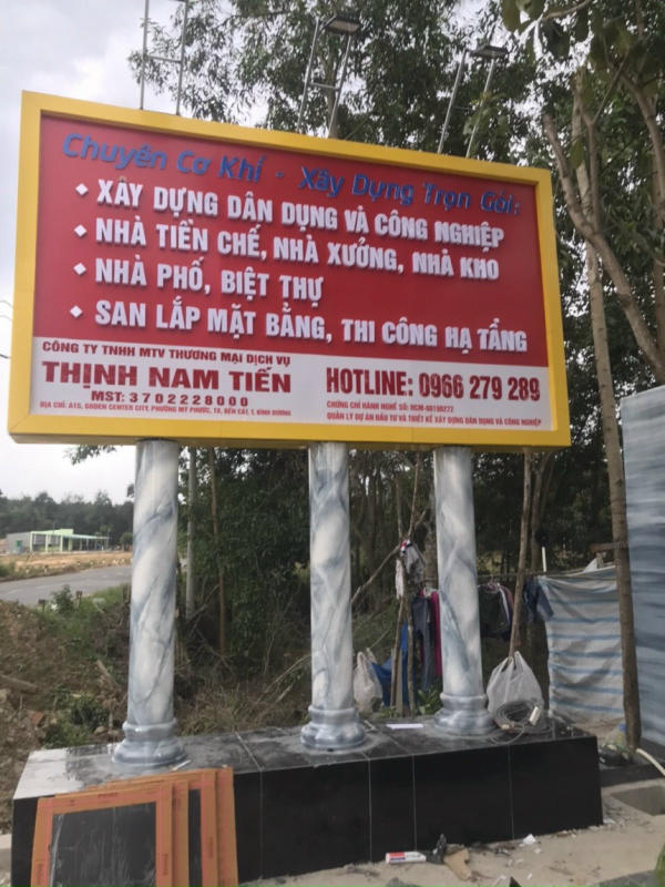 Mẫu bảng hiệu công ty xây dựng đẹp
