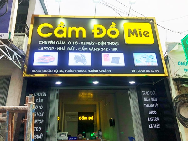 Bảng hiệu tiệm điện thoại