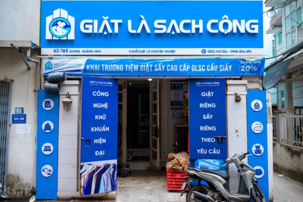 Mẫu biển quảng cáo giặt là