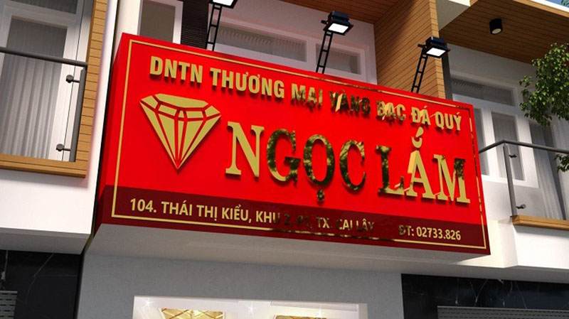Bảng hiệu màu vàng đồng