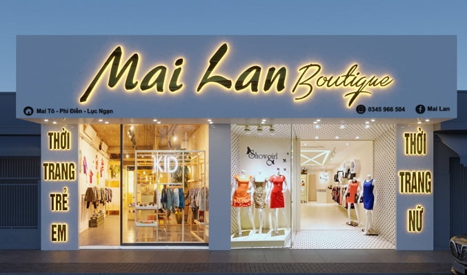Thiết kế bảng hiệu shop quần áo