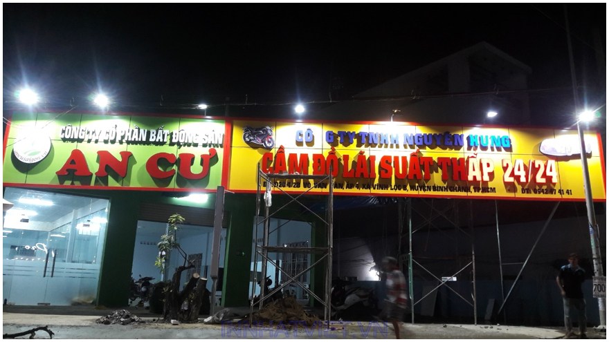 Thi công bảng hiệu chữ nổi có đèn