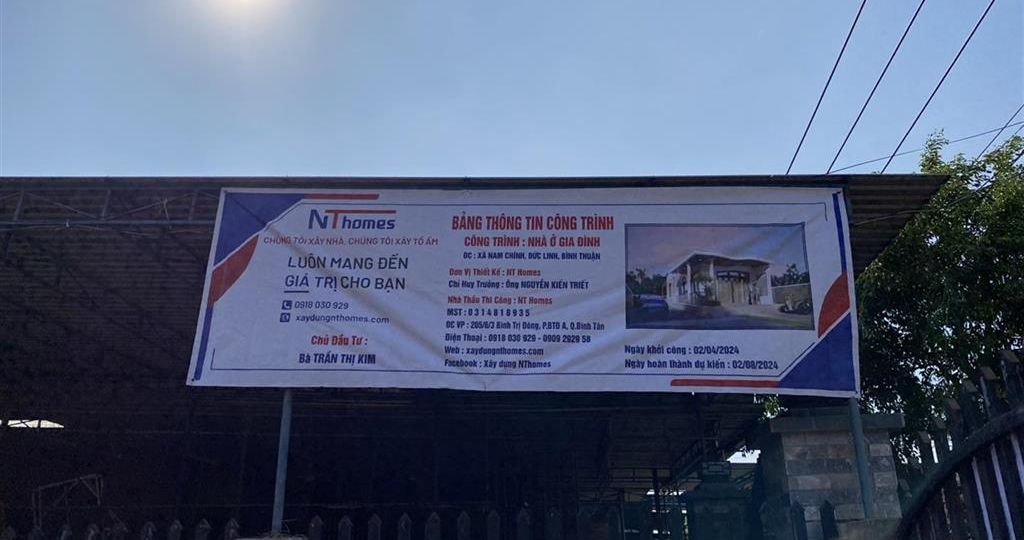 Thi công biển hiệu công trình