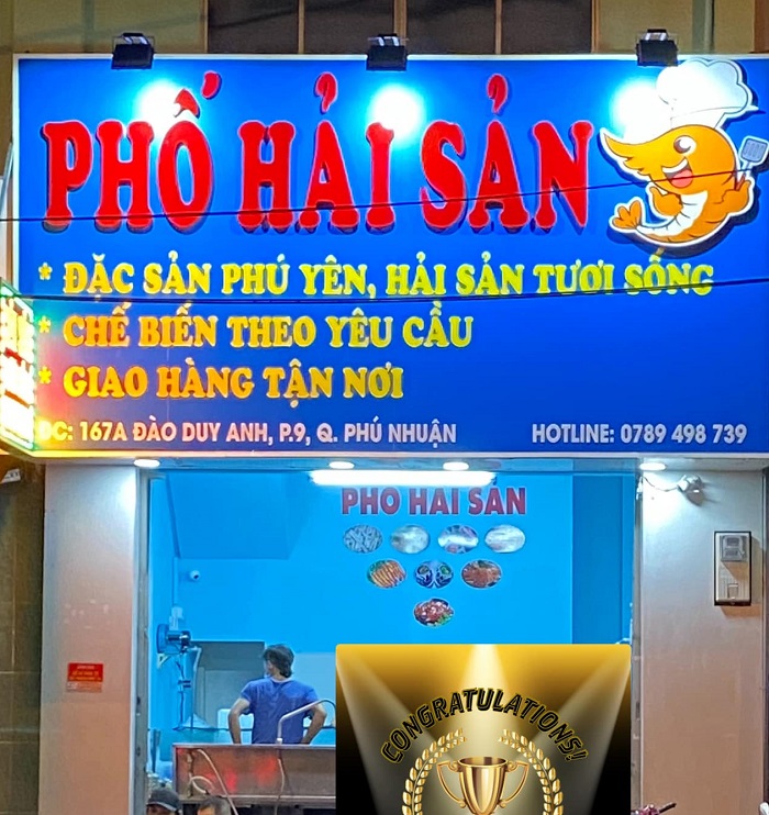 Thi công biển hiệu hải sản