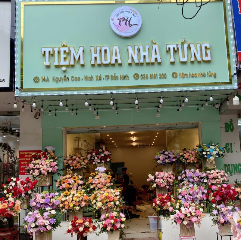 Thi công bảng hiệu shop hoa
