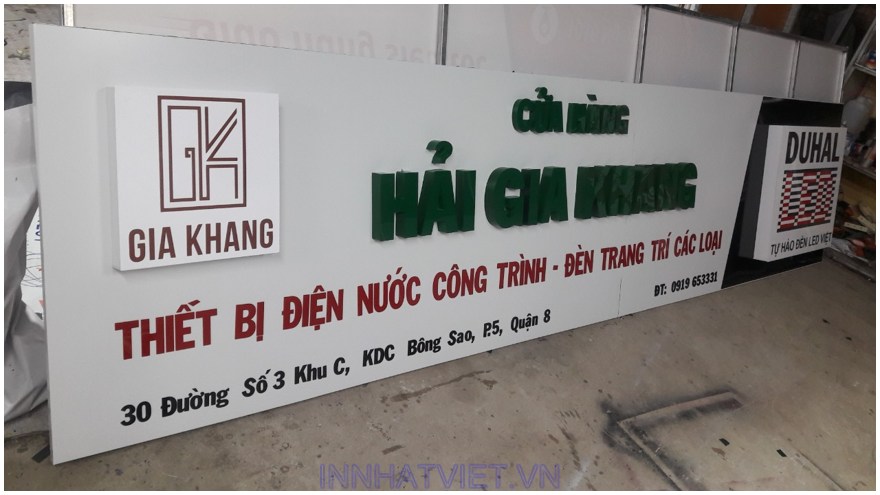 Thiết kế bảng hiệu chữ nổi inox