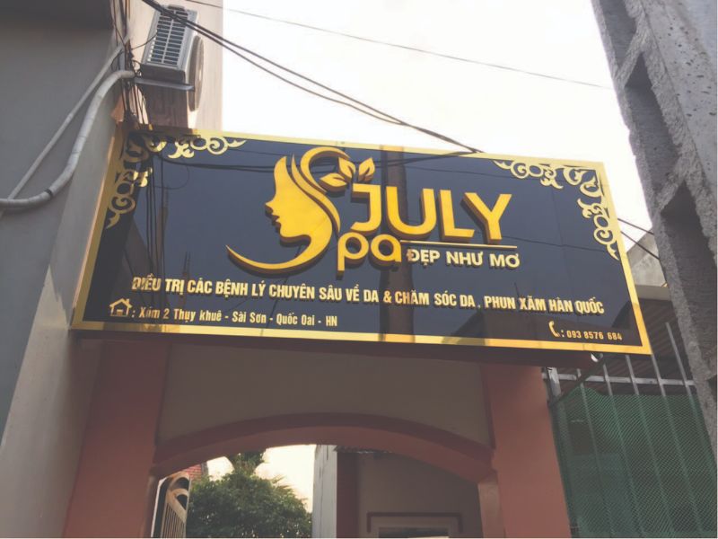 Thiết kế bảng hiệu chữ vàng