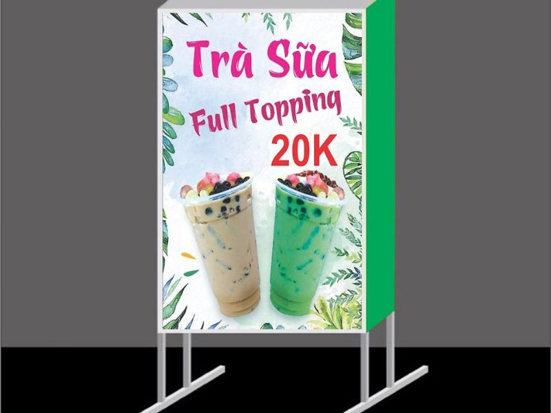 Thi công bảng hiệu hộp đèn trà sữa đẹp, bắt mắt và bền bỉ