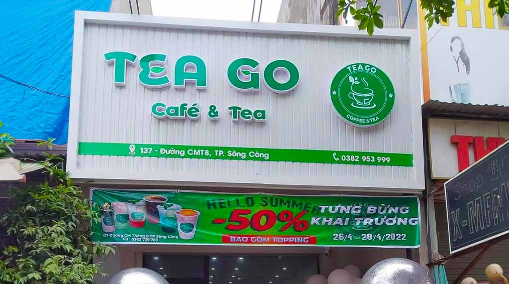 Thiết kế bảng hiệu hộp đèn trà sữa ấn tượng tại TP.HCM