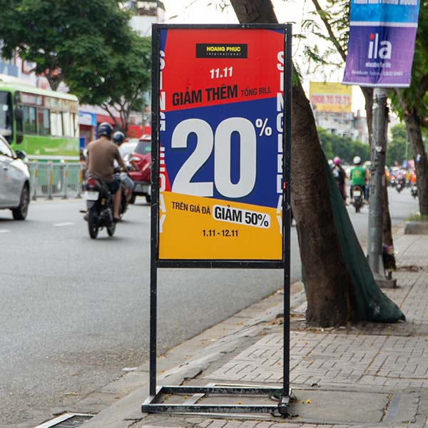 Thi công bảng hiệu đứng 2 mặt