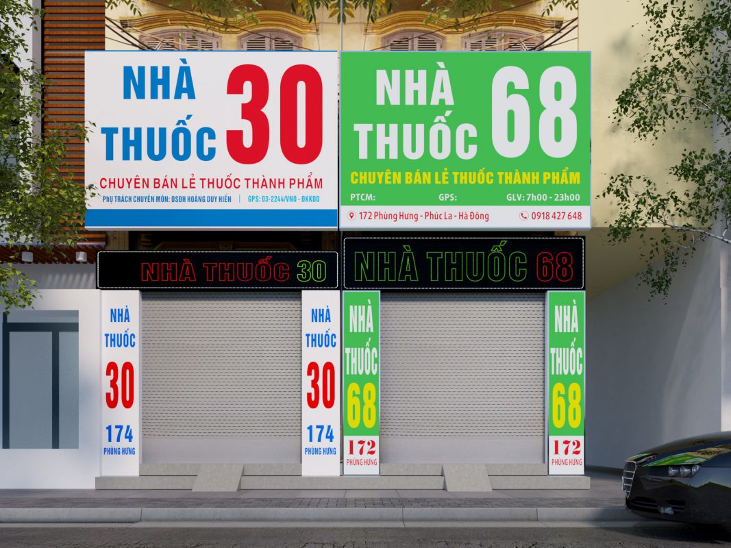 Thiết kế biển hiệu quầy thuốc tây