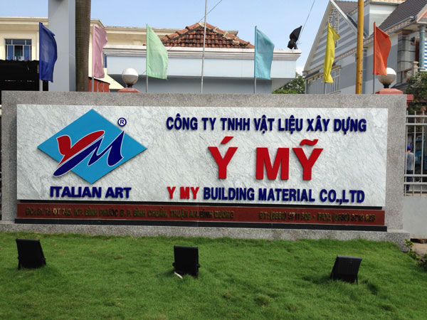 Thiết kế bảng hiệu công ty bằng đá
