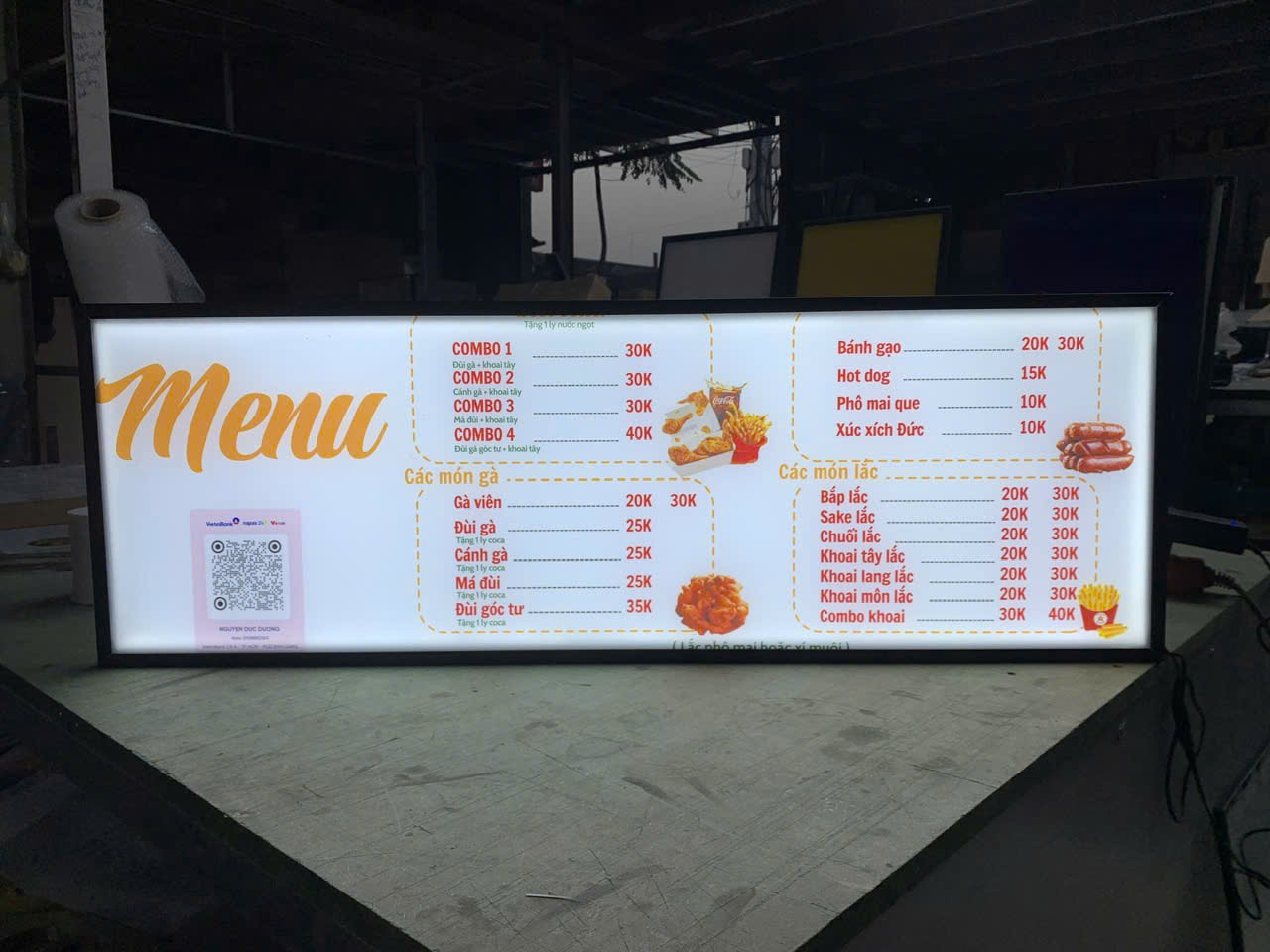 Thi công bảng menu LED