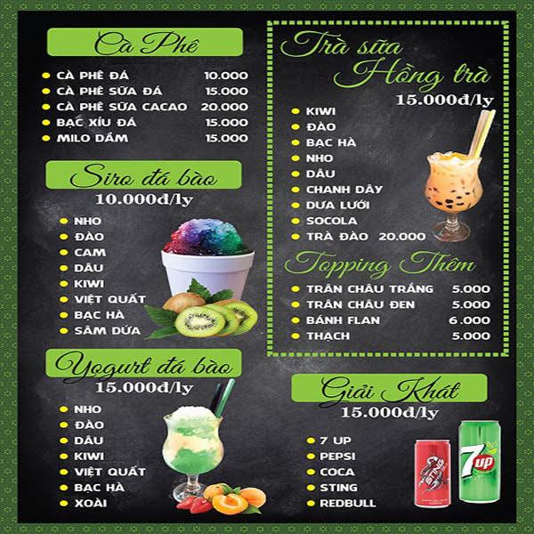 Thiết kế bảng menu LED