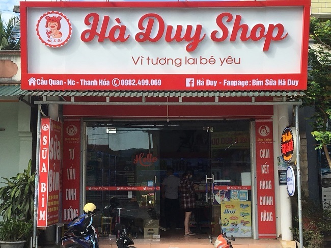 Thiết Kế Bảng Hiệu Shop Sữa